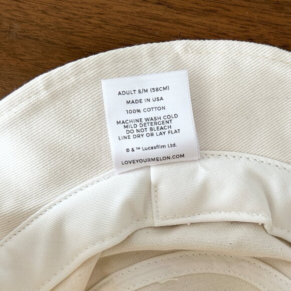 STAR WARS x Love Your Melon Mandalorian Bucket Hat Adult S/M White 100% Cotton - Picture 6 of 7